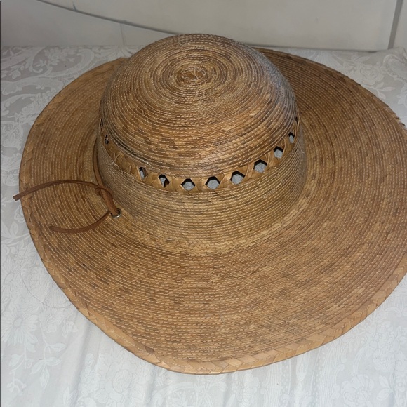 Tula Accessories - Tula Natural Tan Wide-Brim Straw Sun Hat with Vent Detail